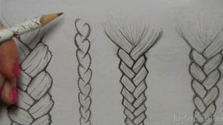 How to Draw Hair Braids [upl. by Nahtnhoj]