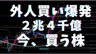 バフェットに外人買いも着いてきた２兆４千億円買い越しは大相場への序章、今この株を買っておくだけ、日経平均上値メド６月SQに向かう [upl. by Soluk]