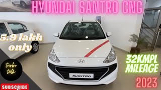 CNG की सबसे best car 🔥  Hyundai santro cng 2023 [upl. by Bove]