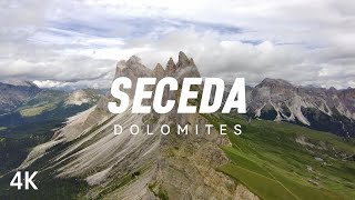 Seceda Dolomites Italy  Part 1 Drone 4K [upl. by Sarnoff]