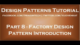 Factory Design Pattern Introduction [upl. by Ariaet]