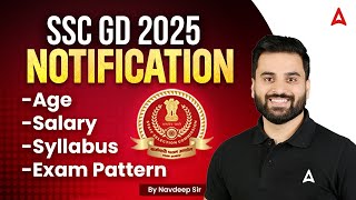 SSC GD 2025 Vacancy  SSC GD 2025 Syllabus  Age Limit  Exam Date  SSC GD 2025 Notification [upl. by Redleh]