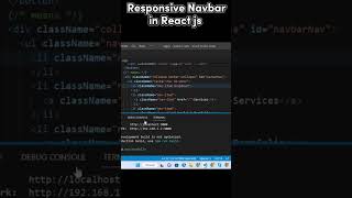 Responsive Navbar in React js  Full Video Link in Description reactjs react navbar responsive [upl. by Esej]