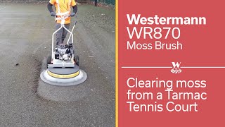 Westermann WR870  Moss removal from Tarmac Tennis Court [upl. by Ennaylime]