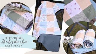 Tutorial Nähanleitung  einfache Babydecke nähen [upl. by Ahsekim]