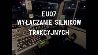 Lokomotywa EU07  wyłączanie silników trakcyjnych [upl. by Abdella363]