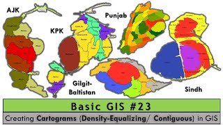 Basic GIS  23  Creating Cartograms DensityEqualizing Contiguous in GIS Urdu Hindi [upl. by Suoicerpal]