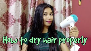 How to dry your hair in a proper way use of hair dryer [upl. by Cathlene9]