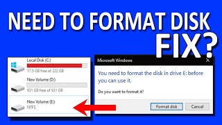 How To Fix quotFormat The Disk in Drive Before You Can Use itquot  Windows 10 Drive [upl. by Allsun]