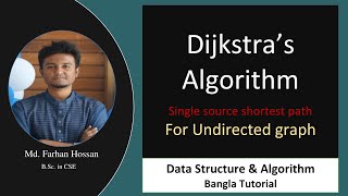 Dijkstras Algorithm for Undirected graph  Data Structure amp Algorithm  Bangla Tutorial [upl. by Aicire742]