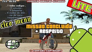 GTA SAN ANDREAS LITE COM MISSÕES E MOD MENU CLEO ANDROID [upl. by Arretahs]