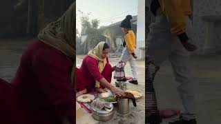 Winter Special Breakfast villagekitchen villagefood villagelife sunilpalvlogs [upl. by Merrie]