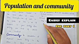 Population vs Community  FSC Part 1 Biology Explained youtube [upl. by Saville215]