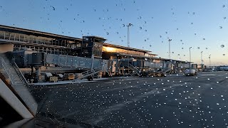 BILLUND AIRPORT EKBIBLL  WINTER DEPARTURE RWY09  COCKPIT VIEW [upl. by Alius]