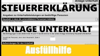 Anlage Unterhalt Elster  Elster Tutorial  Steuererklärung selber machen [upl. by Scotti]