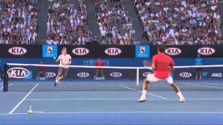 Federers maestro shots vs Tomic Australian Open 2012 [upl. by Farny784]