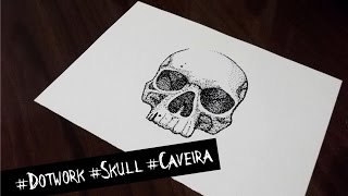 Dotwork  Caveira  Skull [upl. by Cahan]