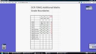 OCR FSMQ Additional Maths  Grade Boundaries [upl. by Geanine753]