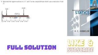 Determine the support reactions at A C and E on the compound beam which is pin connected [upl. by Luap78]