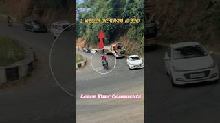 Two wheeler  Car Overtaking loaded truck threatening on sharp bend trending [upl. by Anire]