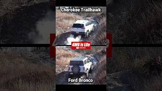 Jeep Cherokee Trailhawk vs Ford Bronco  Offroad rocky hill climb comparison jeepcherokee bronco [upl. by Grunberg]