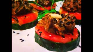 Recetas de cocina vegetariana Canapés de champiñón y olivas [upl. by Irwinn966]