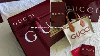 dream gucci tote bag unboxing 👜🤎 [upl. by Kuhlman]