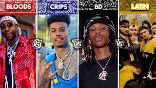 BLOOD RAPPERS vs CRIP RAPPERS vs BLACK DISCIPLE RAPPERS vs LATIN KING RAPPERS 2020 Version [upl. by Dennett]