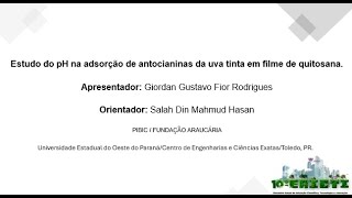 Estudo do pH na adsorção de antocianinas com filmes de quitosana  EAICTI 2024 [upl. by Gilges975]