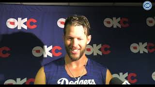 Clayton Kershaw interview Rehab start went pretty well [upl. by Eicyaj]