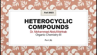 Heterocyclic Compounds Pyridine [upl. by Fritts]