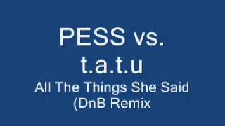 PESS vs tatu All The Things She Said DnB Remix [upl. by Lazarus163]