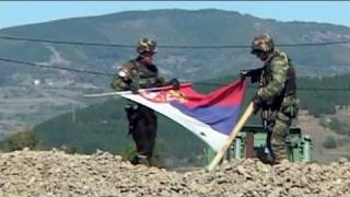 NATO demolish border barricade between Kosovo and Serbia [upl. by Biles]