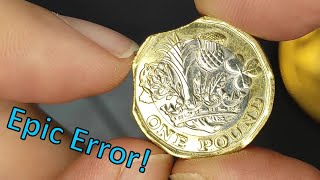 2017 £1 coin with double curved clips mint error [upl. by Gottuard911]