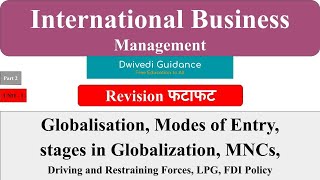 2  International Business Management  Globalization Modes of Entry MNC Stage in Globalization [upl. by Alra]