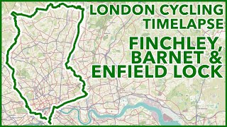 Finchley Barnet amp Enfield Lock  London Cycling Timelapse [upl. by Garnett]