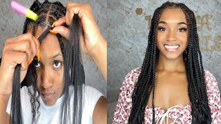 Jumbo Knotless Box Braids Coi Leray Style  Tips For Doing Jumbo Size Braids [upl. by Anitsirhcairam258]