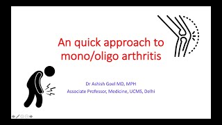 An approach to monoarthritis and oligoarthritis [upl. by Ever]