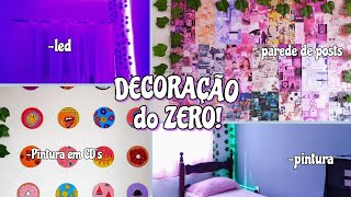 DECORANDO MEU QUARTO ESTILO AESTHETICINDIE DO ZERO  decoração simples gastando pouco [upl. by Elleirol]