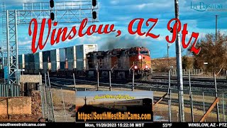 Winslow AZ  BNSF Seligman Sub MP 2853  PTZ  SouthWest RailCams LIVE [upl. by Keene]