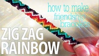 How to Make Friendship Bracelets ♥ Zig Zag Rainbow [upl. by Ginsburg]