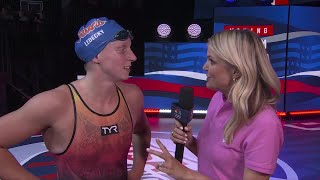 Ledecky postrace interview after winning 1500m  US Olympic Swimming Trials presented by Lilly [upl. by Gnoix]