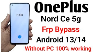 OnePlus Nord CE 5g FRP Bypass Android 1314 All OnePlus Hard ResetForgot PasswordFactory Reset [upl. by Etteloiv198]