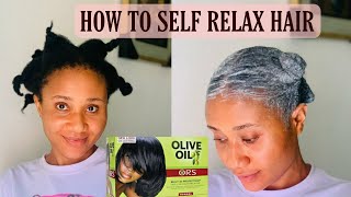 RELAXING MY HAIR FOR THE FIRST TIME how to relax hair at homerelaxing 4c hair [upl. by Ahsoyem]