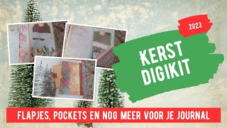 Kerst digikit flapjes en pockets maken in je journal [upl. by Dupin684]