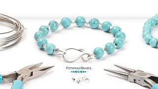 Making a Wire Bangle Bracelet Tutorial  DIY Jewelry Making Tutorial by PotomacBeads [upl. by Rivi]