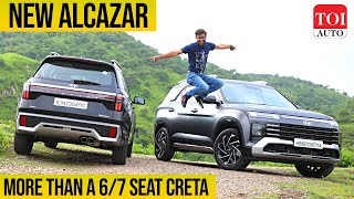 New Hyundai Alcazar Review Pros amp Cons explained  TOI Auto [upl. by Nortna]