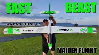 NEW KAVAN Pulse 2200 V2 PNF EPO RC glider plane 4S power MAIDEN FLIGHT [upl. by Nanreit599]