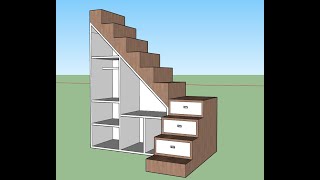 Under Stairs Cupboard Design Ideas  wardrobe design ideas  wardrobe design  sketchup design [upl. by Isla]