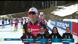 AntholzAnterselva Womens Relay  202122 Biathlon World Cup [upl. by Erehs]